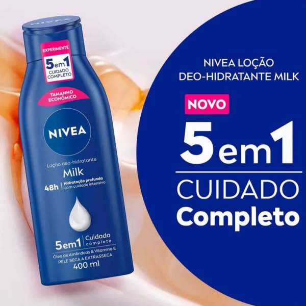 Loção HIDRATANTE Corporal Nivea Milk Pele Seca e Extrasseca 400ml - Image 2