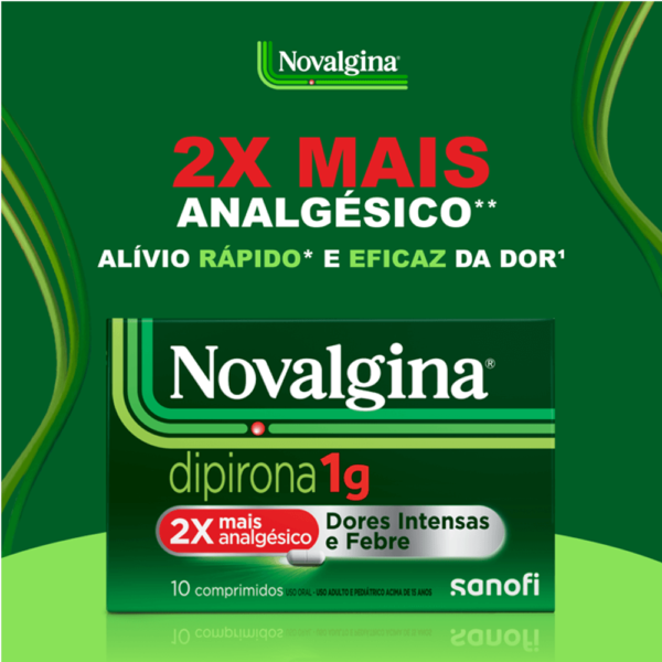 Analgésico e Antitérmico NOVALGINA 1g Dipirona Adulto 10 comprimidos - Image 4