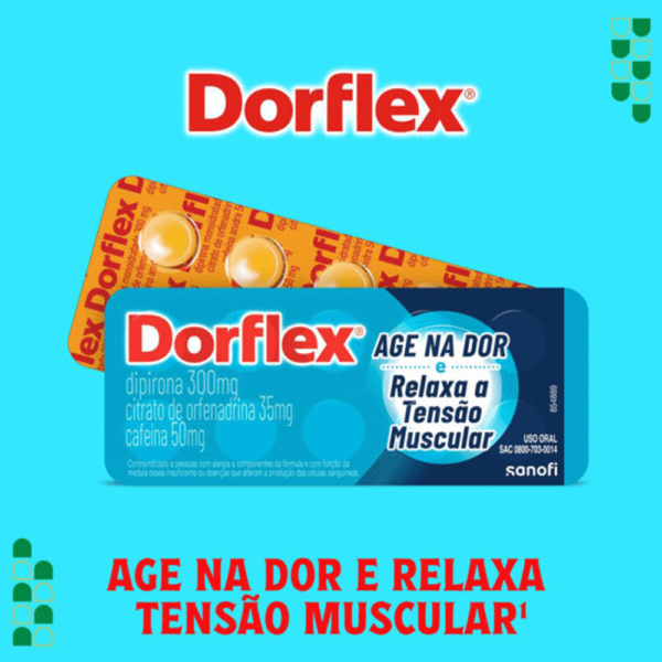 Relaxante Muscular, Analgésico e Antitérmico Dorflex 300mg + 35mg + 50mg 10 Comprimidos - Image 3