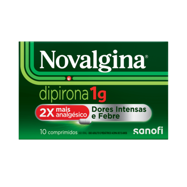 Analgésico e Antitérmico NOVALGINA 1g Dipirona Adulto 10 comprimidos