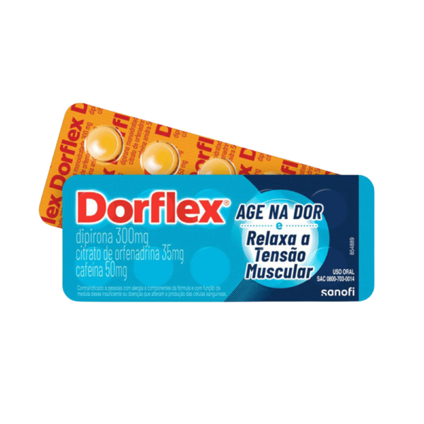 Relaxante Muscular, Analgésico e Antitérmico Dorflex 300mg + 35mg + 50mg 10 Comprimidos